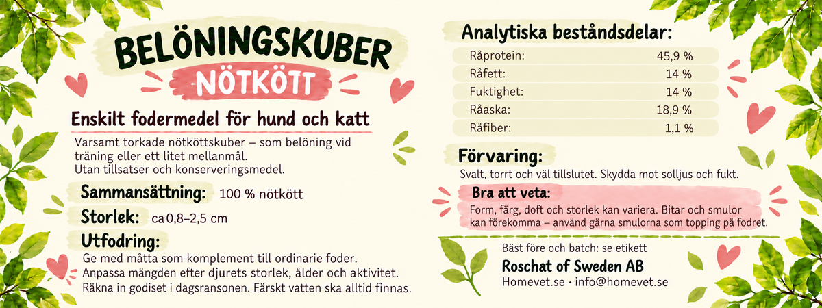 Belöningskuber nötkött 75 g