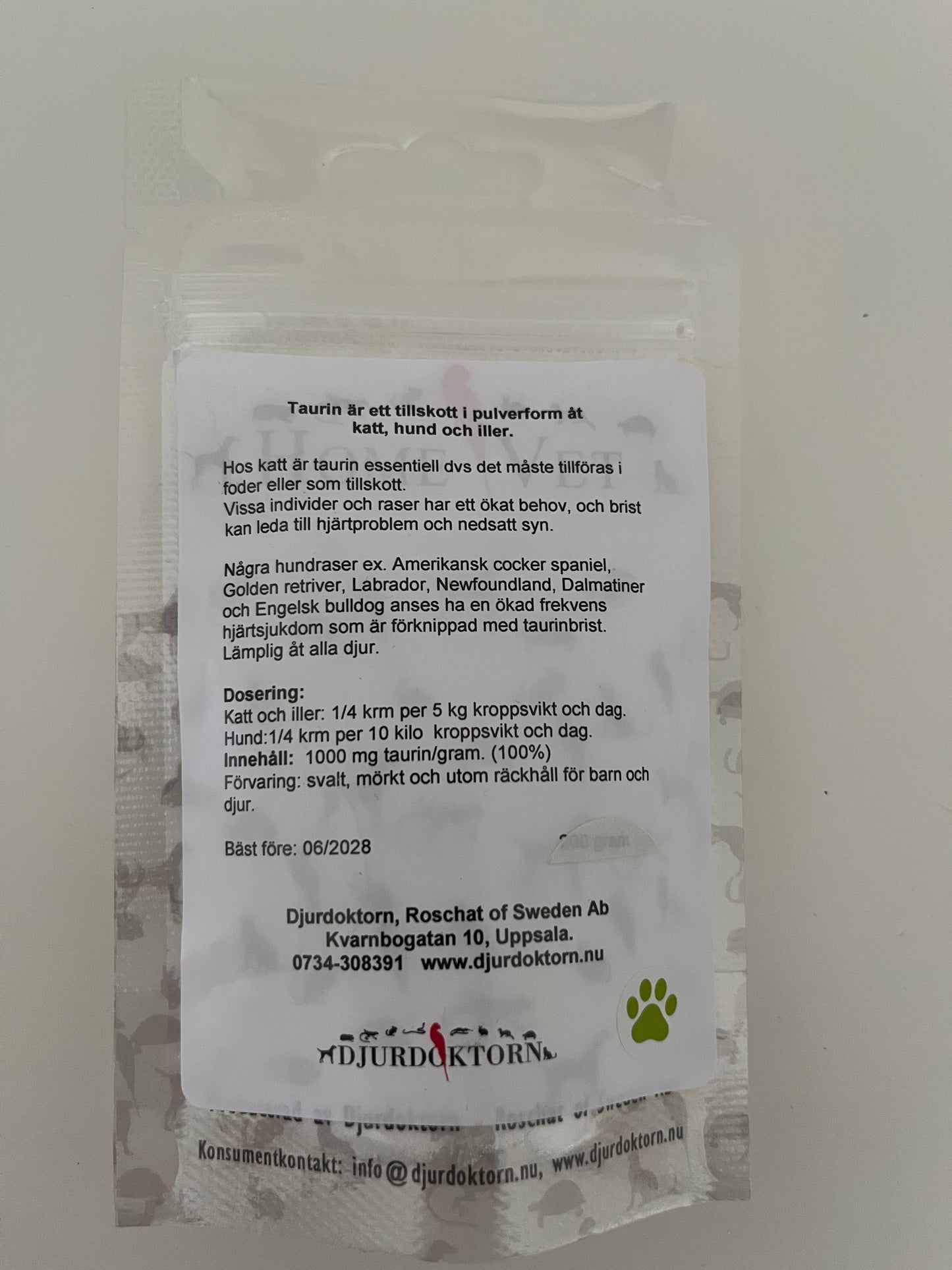 Taurin åt hund och katt 50 gram