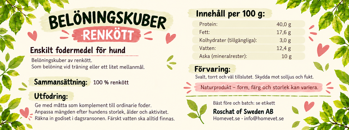 Belöningskuber renkött 75 g