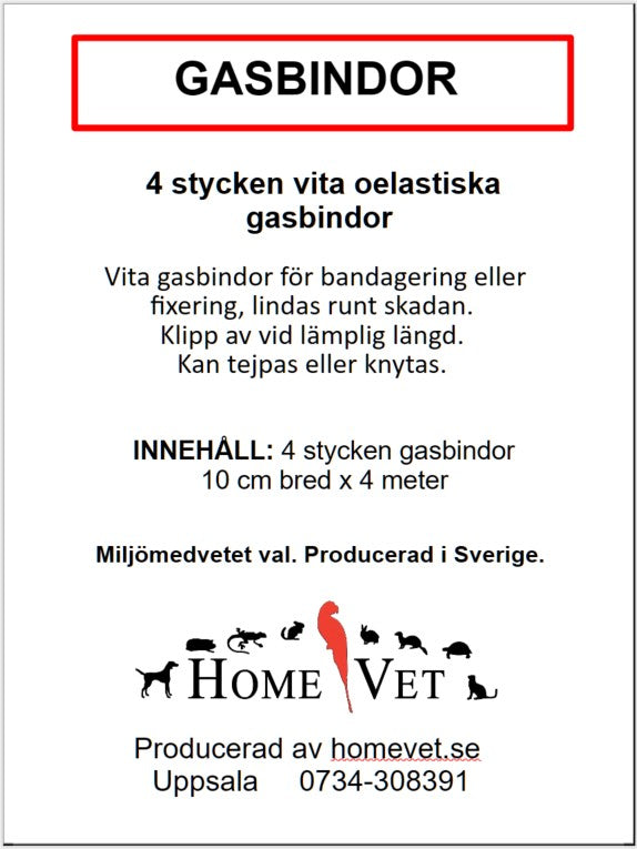 Gasbindor Oelastiska 10 cm × 4 m – 4-pack