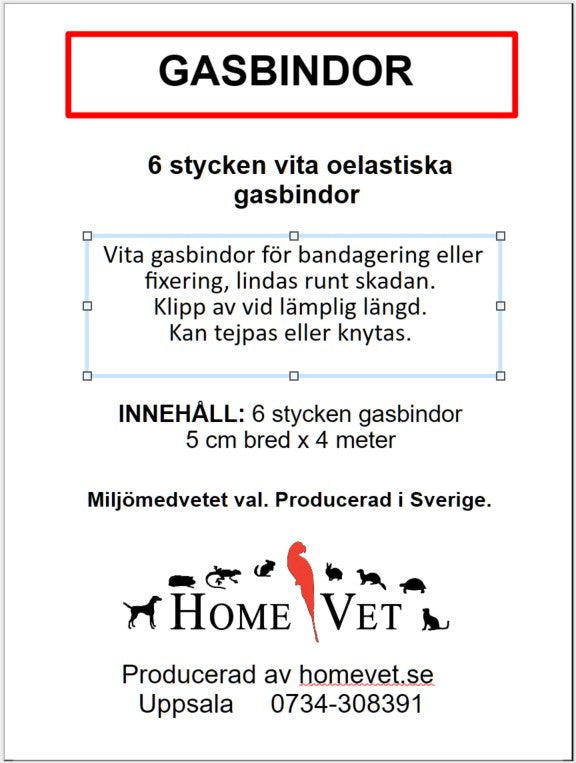 Gasbindor oelastiska 5 cm x 4 meter