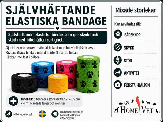 Självhäftande Elastiskt Bandage – Mixade Storlekar 5-pack