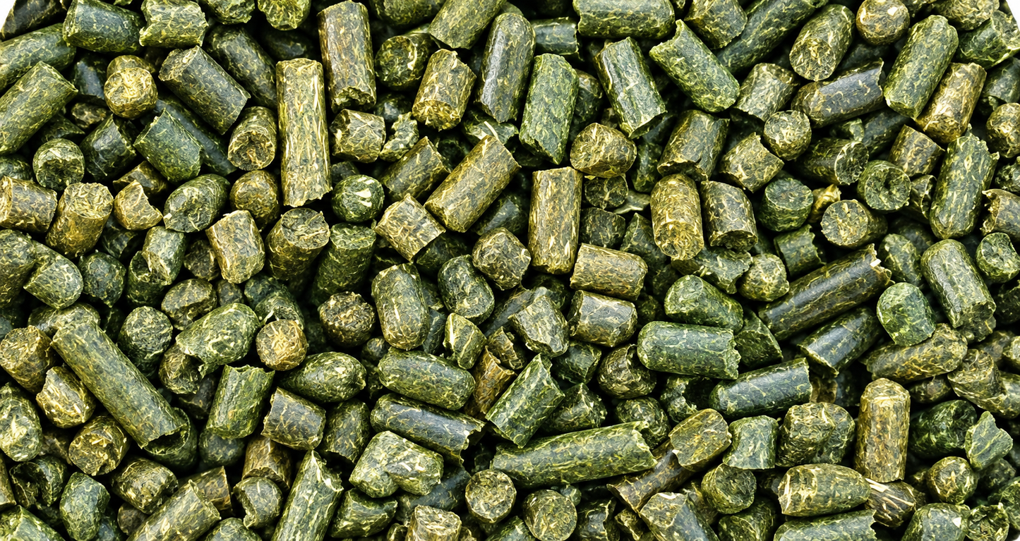 Högfiberpellets Plus med hallon och maskrosblad 450 g
