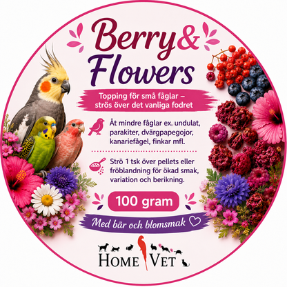 Berry & Flowers Topping för småfåglar 100 g