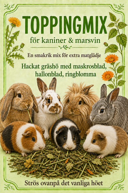 Toppingmix gräshö med örter och blommor 80 g