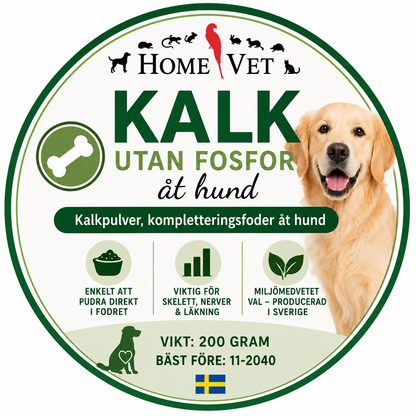 Kalk utan fosfor åt hund 200 g