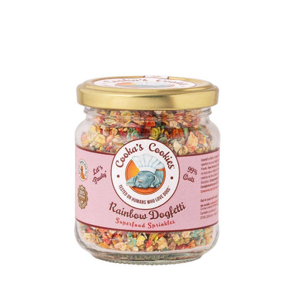 Rainbow Dogfetti – Superfoodströssel för hundmat och fest