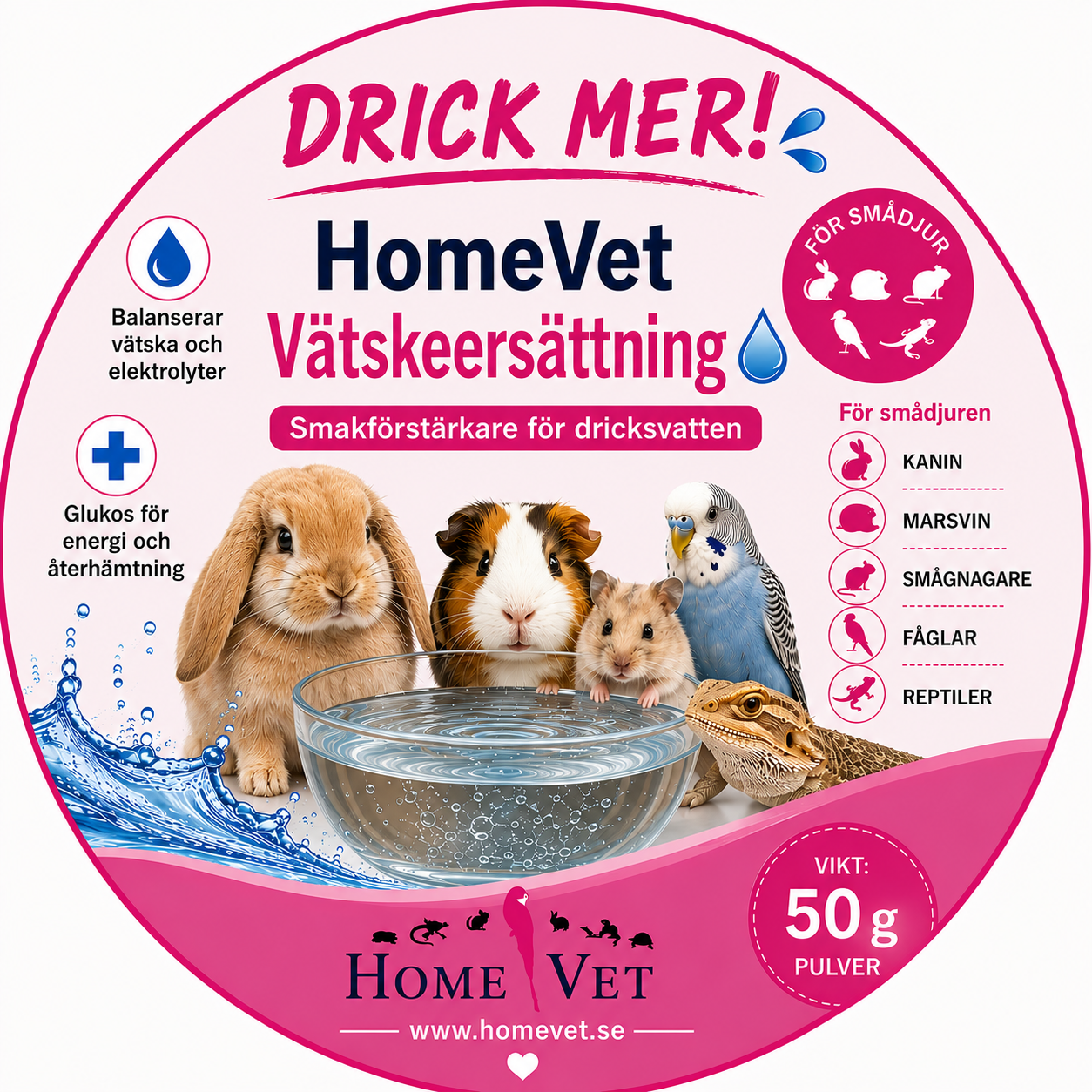 Vätskeersättning VattenBoost åt smådjur