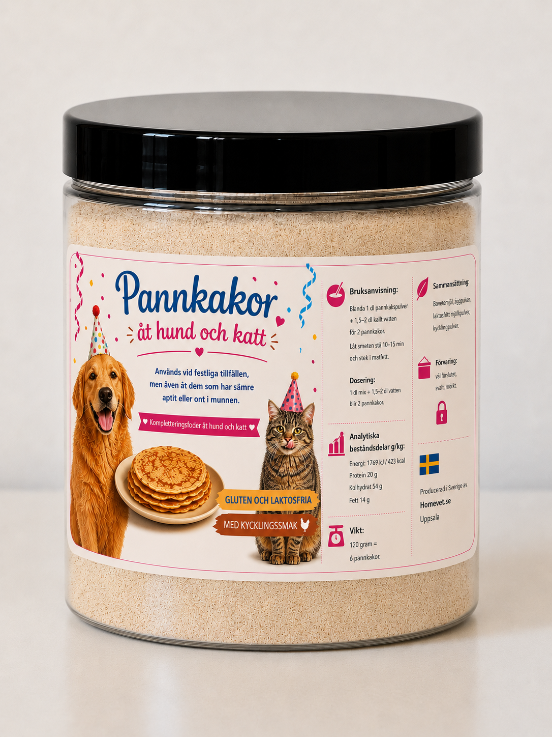 Pannkakor åt hund och katt samt iller  kycklingsmak 120 g