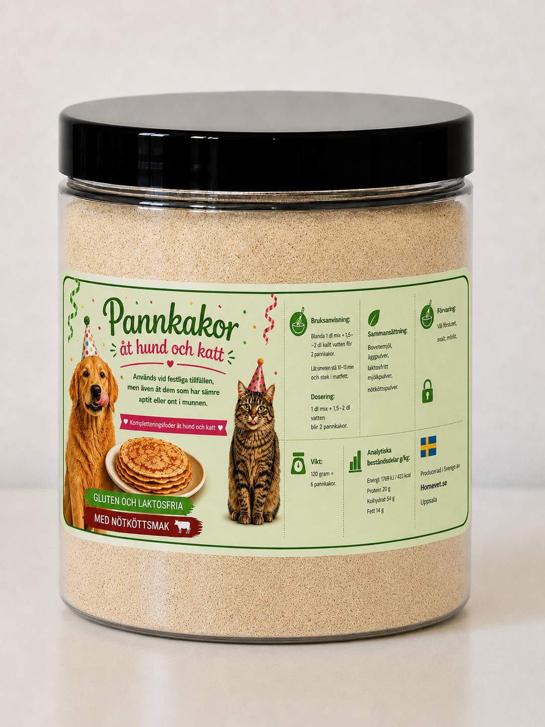 Pannkakor åt hund, katt och iller köttsmak 120 g