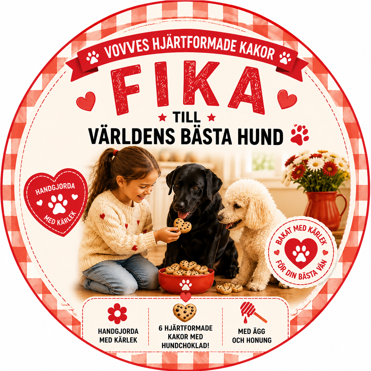 Fika med hjärtformade hundchokladkakor 70 g
