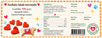 Dags att fira med blandade hundkakor och röda hjärtan 100 g