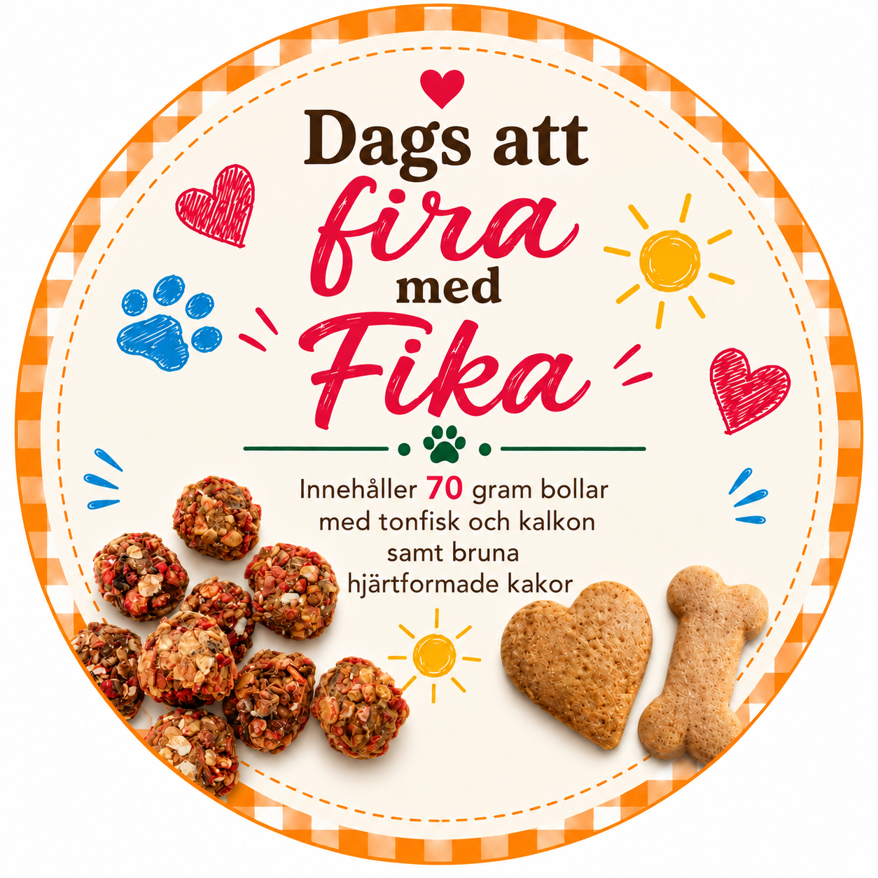 Dags att fira med fika kakor med tonfisk och kalkon 70 g