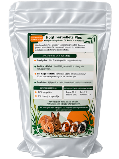 Högfiberpellets Plus med timotej och persilja