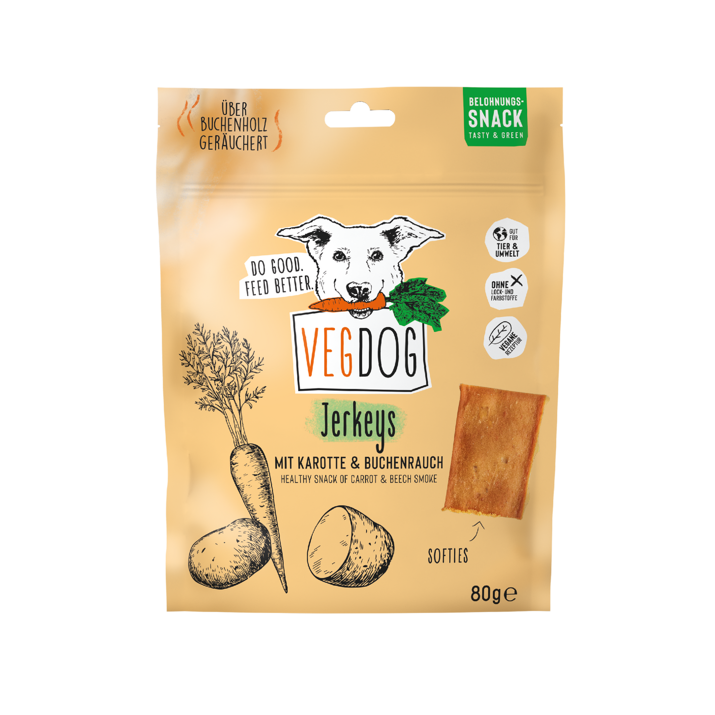 Jerkeys – Växtbaserat & Hypoallergent Hundsnack 80 g