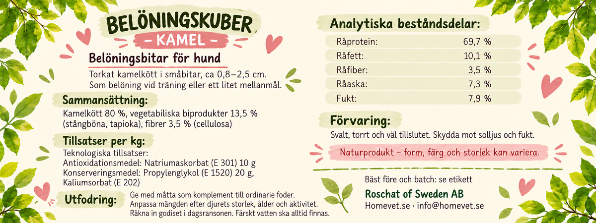 Belöningskuber kamelkött 75 g