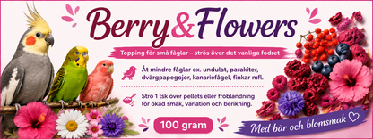 Berry & Flowers Topping för småfåglar 100 g