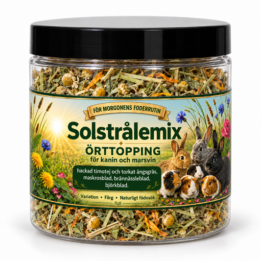 Solstrålemix – örttopping för växtätare 70 g