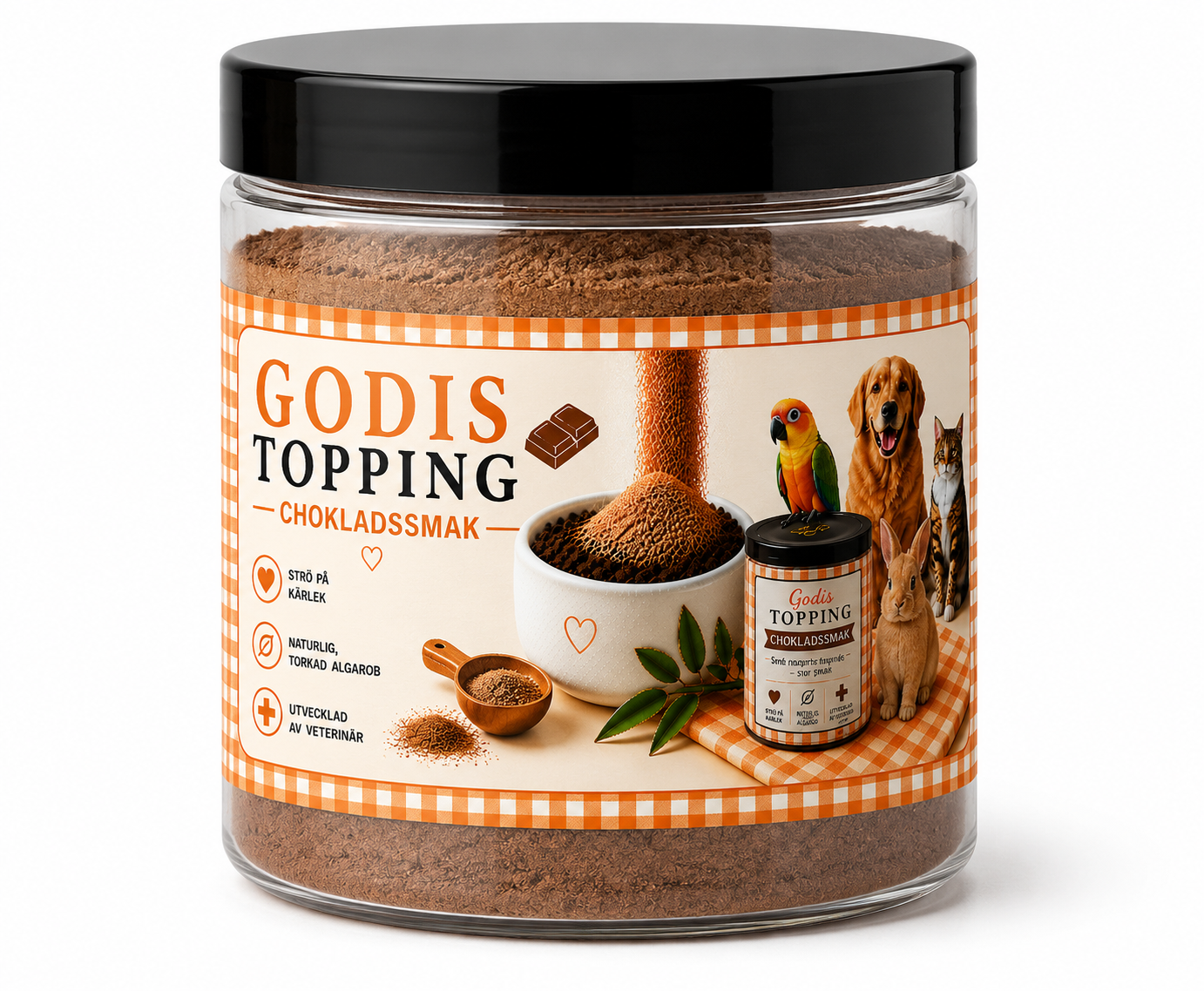 GodisTopping med chokladsmak – Naturlig carob för hundar