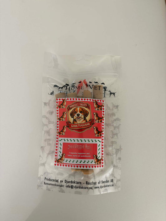 ChewVeggie Rolls - Handgjorda Vegetariska Tuggpinnar för Hundar