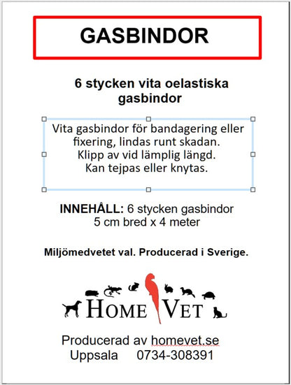 Gasbindor oelastiska 5 cm x 4 meter