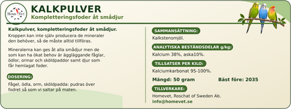 Kalk utan fosfor åt smådjur 100 g