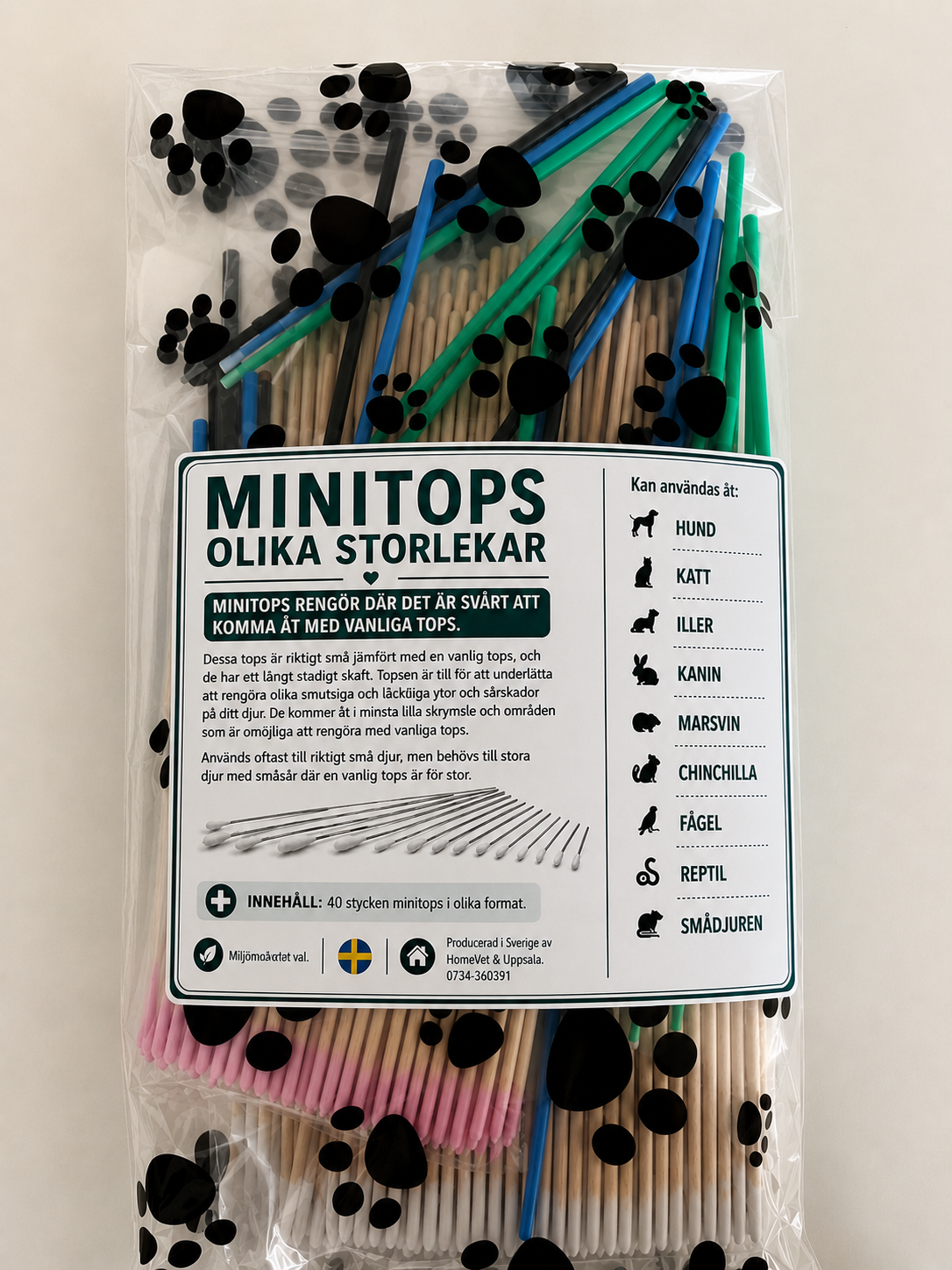 Minitops - Extra Små Bomullstops mix