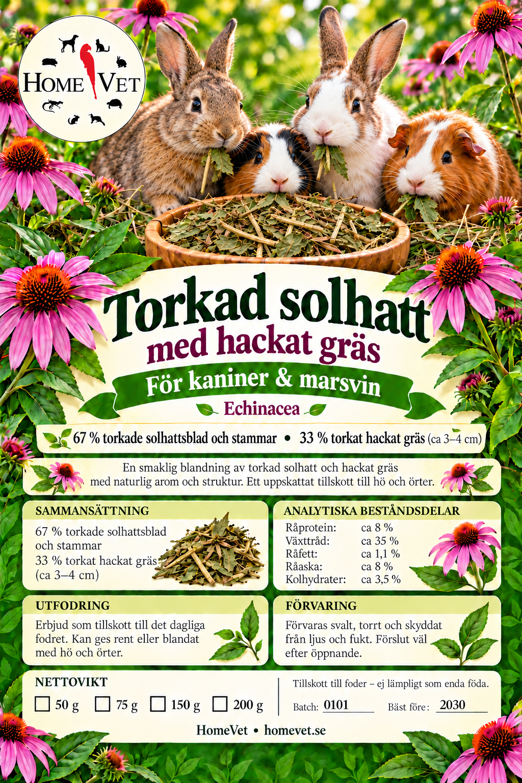 Torkad solhatt-Echinacea  200 g