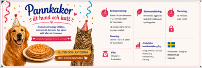 Pannkakor åt hund och katt samt iller  kycklingsmak 120 g