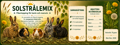 Solstrålemix – örttopping för växtätare 70 g