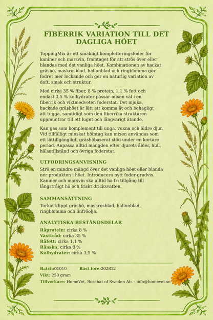 Toppingmix gräshö med örter och blommor 80 g