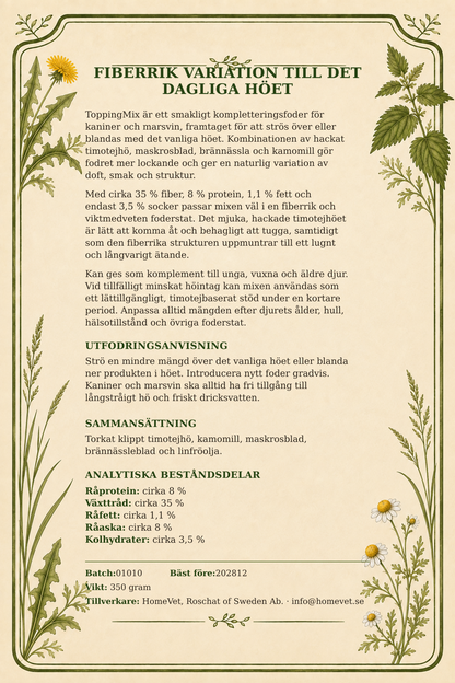Toppingmix timotejhö med örter och blommor 350 g