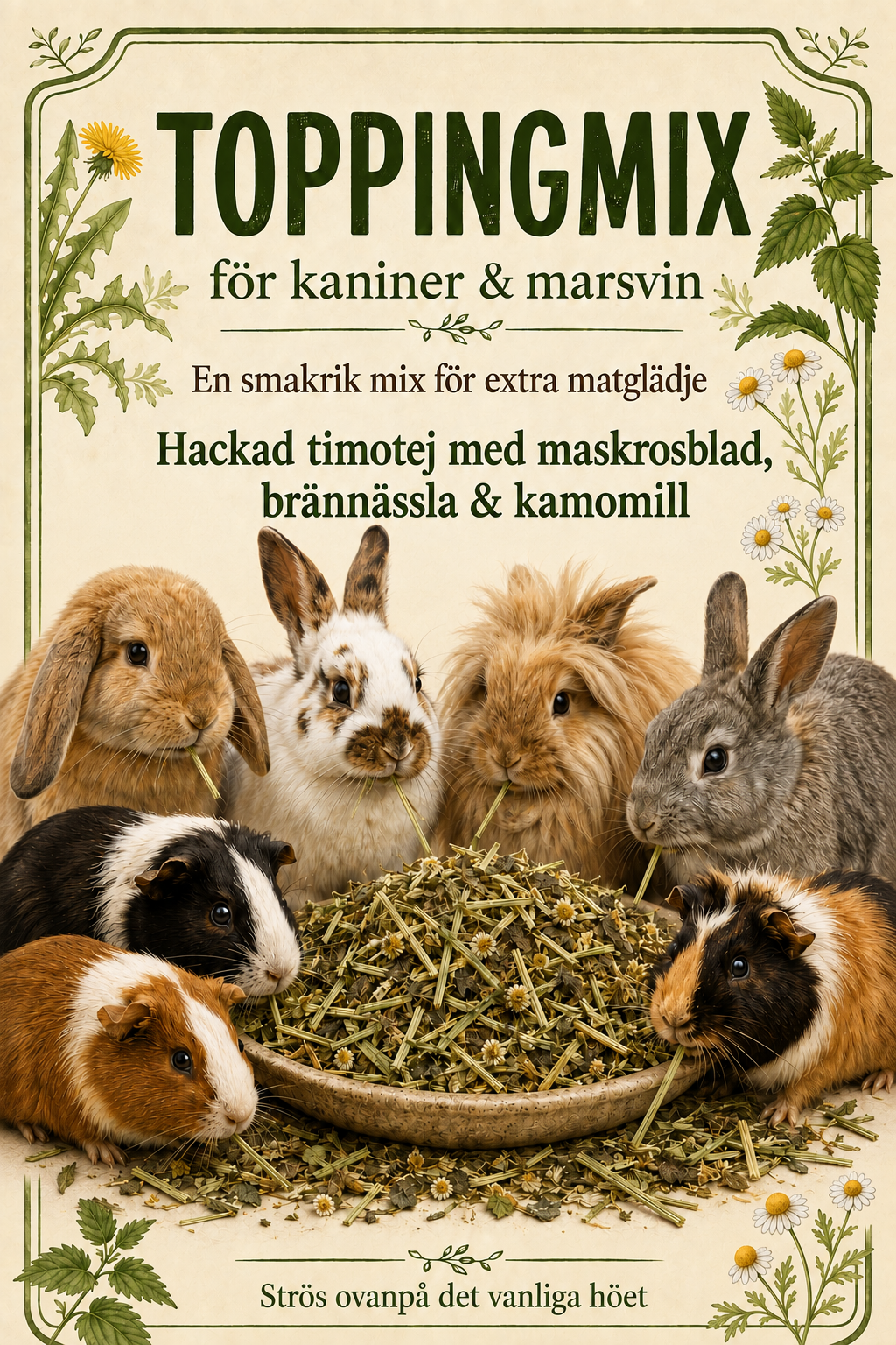 Toppingmix timotejhö med örter och blommor 350 g