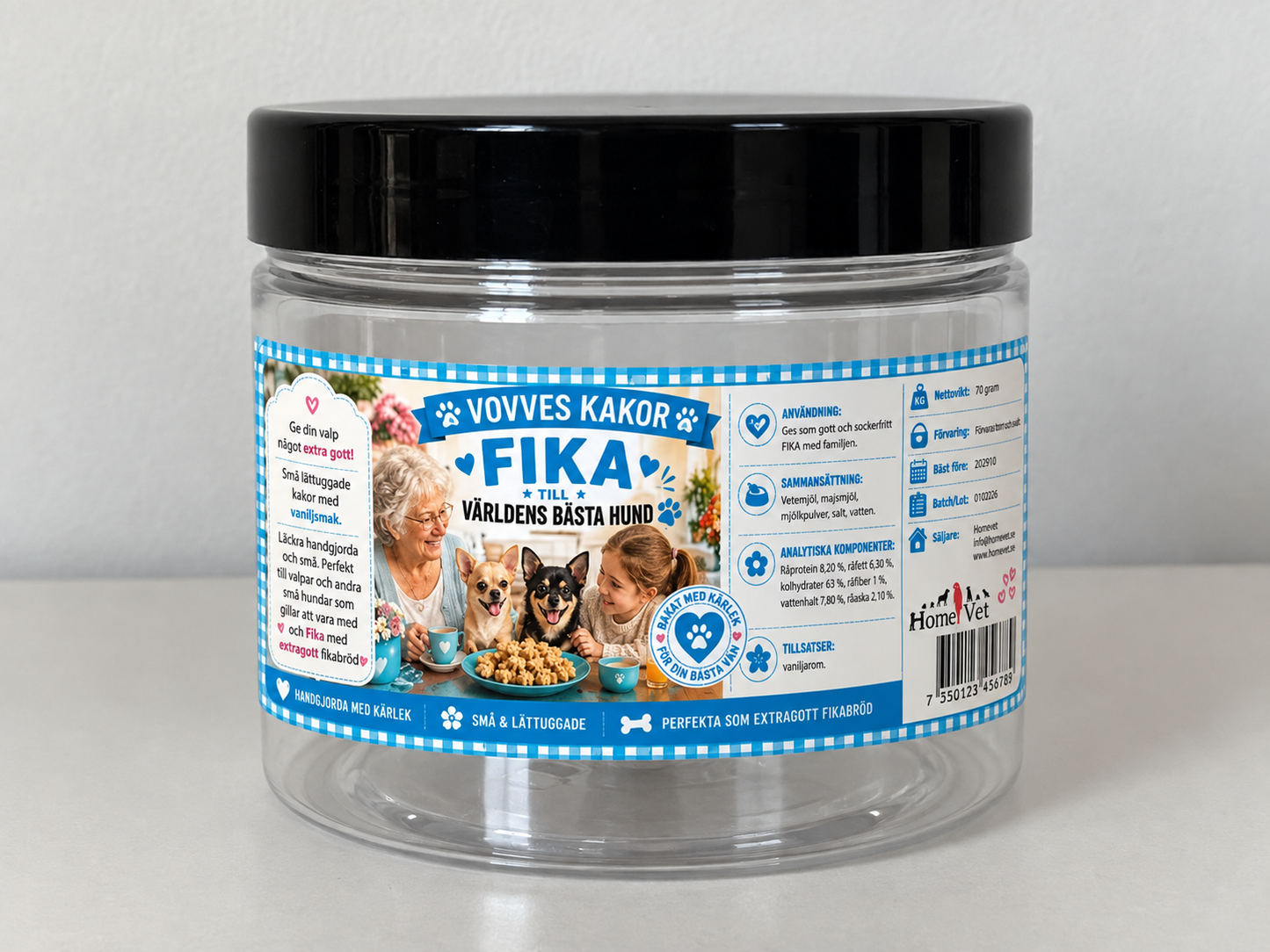 Vovves små benformade kakor-vaniljsmak 70 g