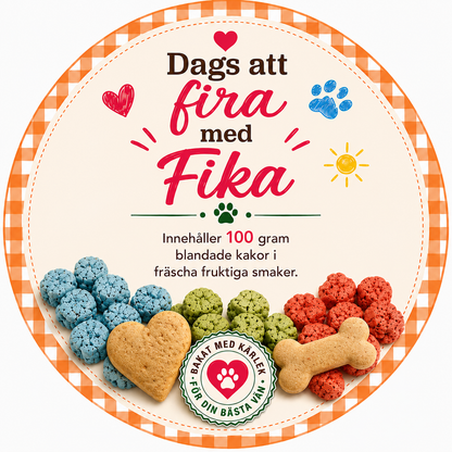 Dags att fira med Fika blandade småkakor åt hund 100 g