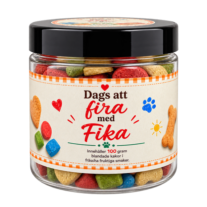 Dags att fira med Fika blandade småkakor åt hund 100 g