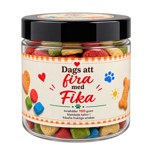 Dags att fira med Fika blandade småkakor åt hund 100 g