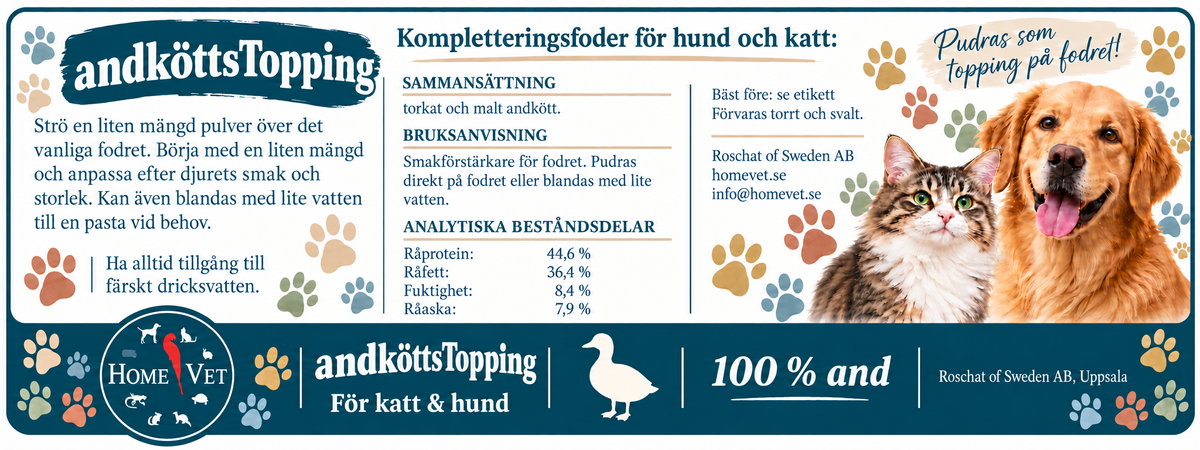AndköttTopping åt hund,katt och iller 60 g