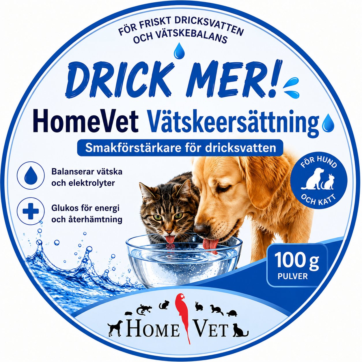 Vätskeersättning åt Hund, Katt och Iller 100 g