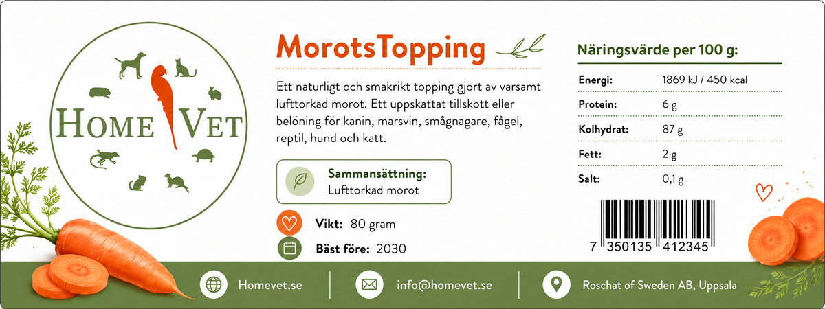 Torkade Morötter Topping 80 g