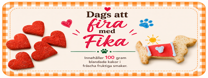 Dags att fira med blandade hundkakor och röda hjärtan 100 g