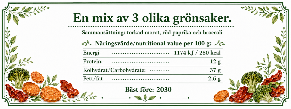 GrönsaksMix åt Sällskapsfåglar 70 g