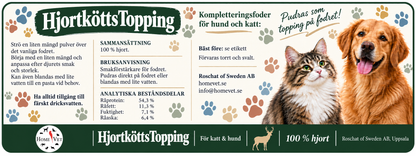 HjortköttsTopping åt hund,katt och iller 60 g