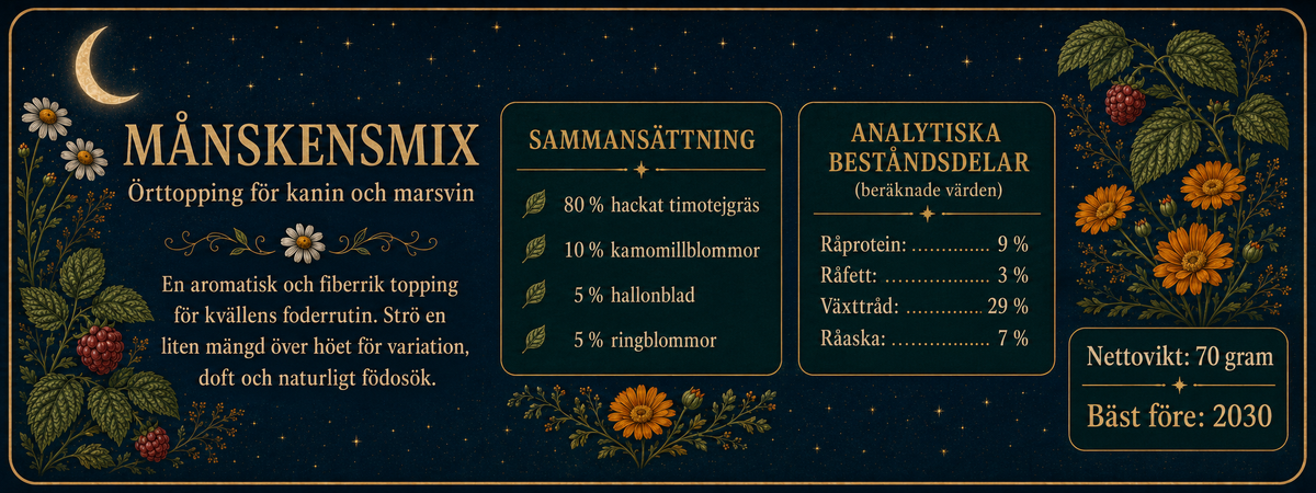 Månskensmix – örttopping för växtätare 70 g