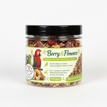 Berry & flowers åt större fåglar 100 g