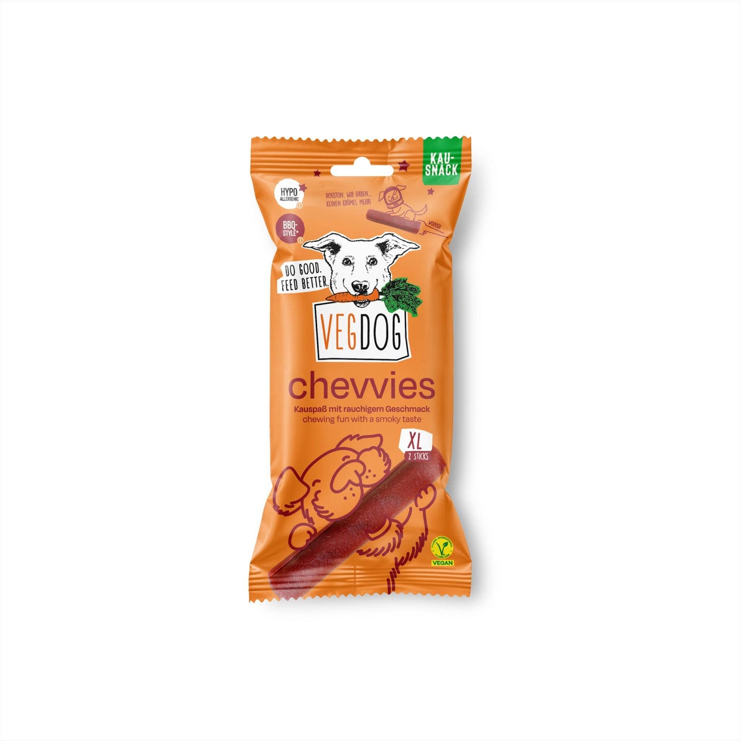 Chevvies XL Hundsnacks – BBQ-rökiga Tuggpinnar 200 g